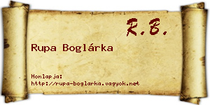 Rupa Boglárka névjegykártya